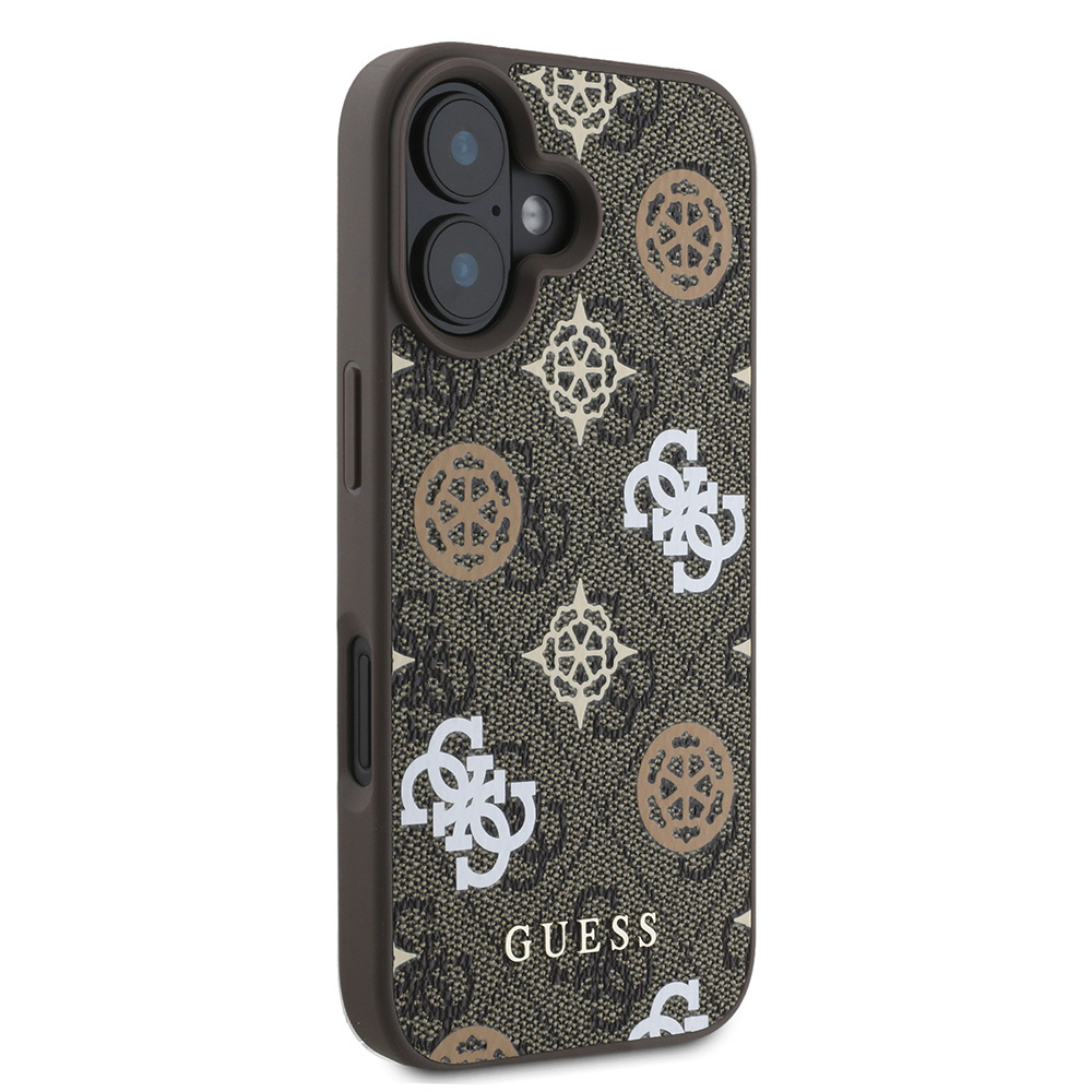 Apple iPhone 16 Plus Uyumlu Kılıf Guess Orjinal Lisanslı Magsafe Şarj Özellikli 4G Desenli Yazı Logolu Peony Kapak - 9