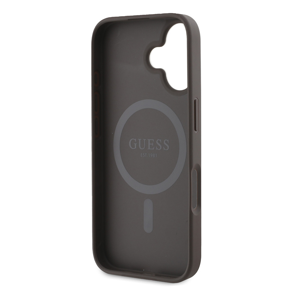 Apple iPhone 16 Plus Uyumlu Kılıf Guess Orjinal Lisanslı Magsafe Şarj Özellikli 4G Desenli Yazı Logolu Peony Kapak - 12