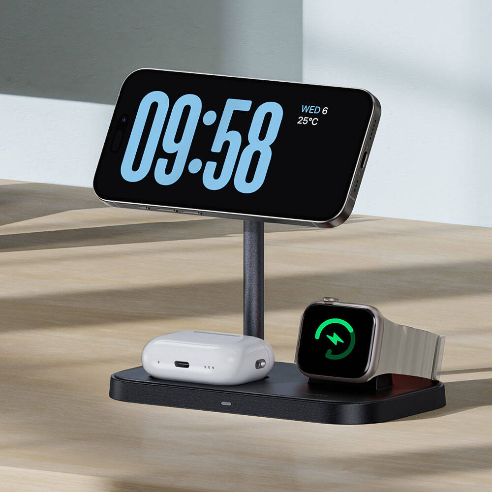 Benks W16 3in1 Telefon&Akıllı Saat&Kulaklık Kablosuz Şarj Standı - 6