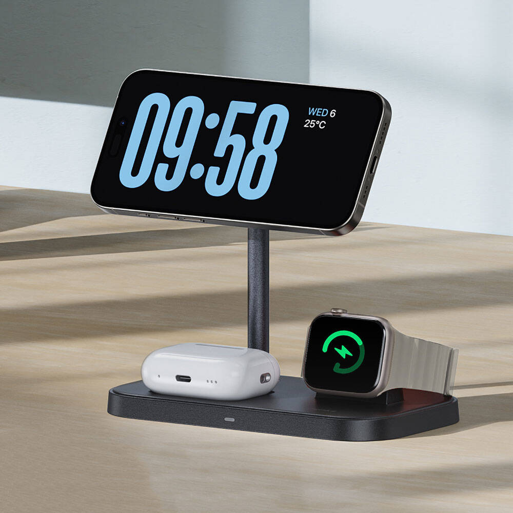 Benks W16 3in1 Telefon&Akıllı Saat&Kulaklık Kablosuz Şarj Standı - 16