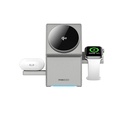 Recci RCW-47 Geometry Serisi Qi2 Şarj Teknolojili Rubik Küp Ambiyans Işıklı Telefon&Akıllı Saat&Kulaklık 15W 3in1 Kablosuz Şarj Standı - 6