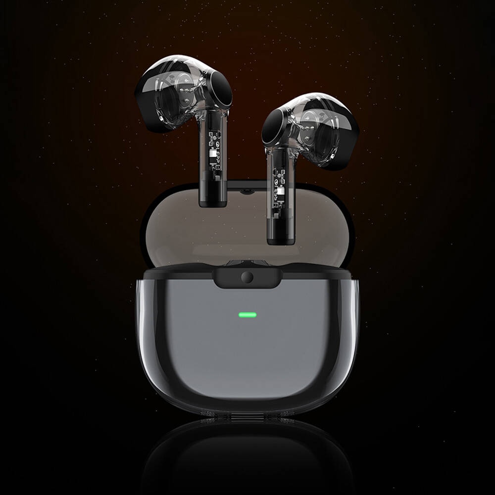 Recci REP-W50 Şeffaf Tasarım Hi-Fi Ses Kaliteli Bluetooth v.5.3 Amber Serisi Kulak İçi Kulaklık - 11