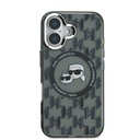 Apple iPhone 16 Uyumlu Kılıf Karl Lagerfeld Orjinal Lisanslı Magsafe Şarj Özellikli IML Baskılı Metal Monogram KC Heads Kapak - 2