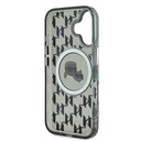 Apple iPhone 16 Uyumlu Kılıf Karl Lagerfeld Orjinal Lisanslı Magsafe Şarj Özellikli IML Baskılı Metal Monogram KC Heads Kapak - 6