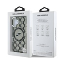 Apple iPhone 16 Uyumlu Kılıf Karl Lagerfeld Orjinal Lisanslı Magsafe Şarj Özellikli IML Baskılı Metal Monogram KC Heads Kapak - 7