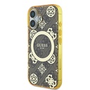 Apple iPhone 16 Uyumlu Kılıf Guess Orjinal Lisanslı Magsafe Şarj Özellikli 4G Desenli IML Yazı Logolu Peony Kapak - 8