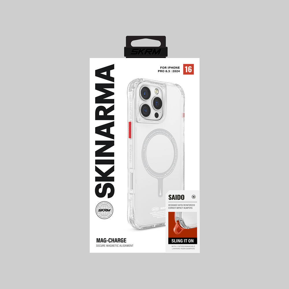 Apple iPhone 16 Pro Uyumlu Kılıf SkinArma Şeffaf Airbag Tasarımlı Magsafe Şarj Özellikli Saido Kapak - 1