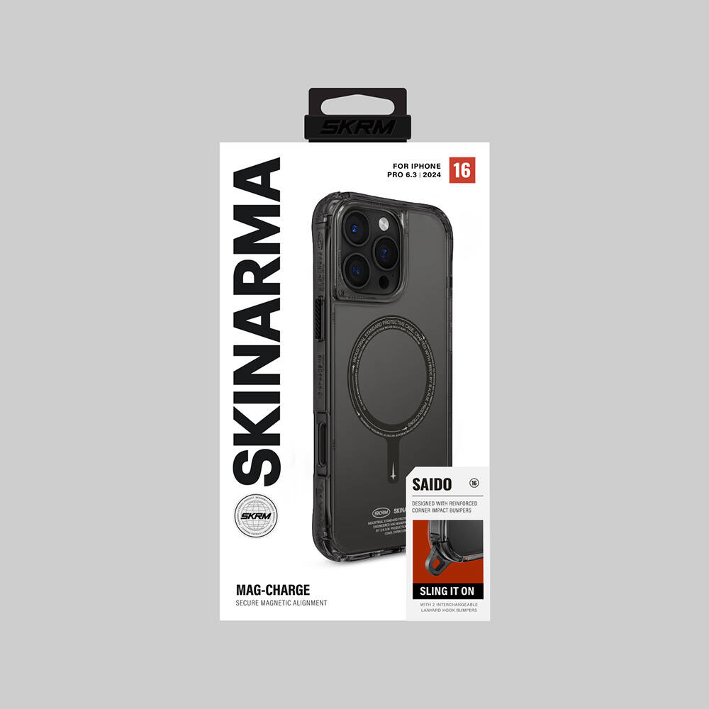 Apple iPhone 16 Pro Uyumlu Kılıf Magsafe Şarj Özellikli Şeffaf Airbag Tasarımlı Skinarma Saido Kapak - 3
