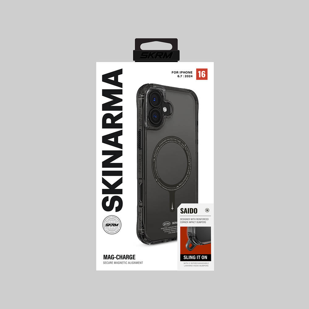 Apple iPhone 16 Plus Uyumlu Kılıf Magsafe Şarj Özellikli Şeffaf Airbag Tasarımlı Skinarma Saido Kapak - 11