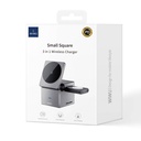 Wiwu Wi-W030 Small Square Küp Tasarımlı Telefon & Akıllı Saat & Kulaklık İçin 15W 3in1 Kablosuz Şarj Standı - 5