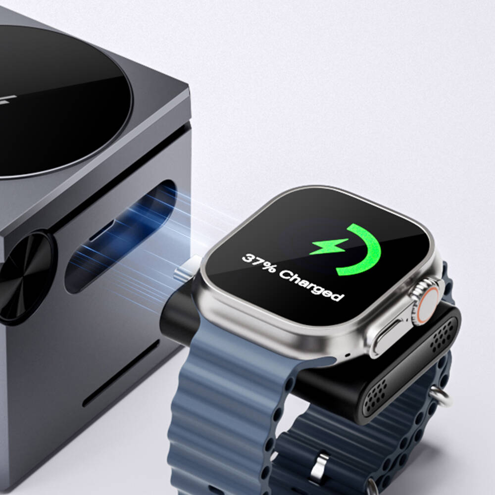 Wiwu Wi-W030 Small Square Küp Tasarımlı Telefon & Akıllı Saat & Kulaklık İçin 15W 3in1 Kablosuz Şarj Standı - 8