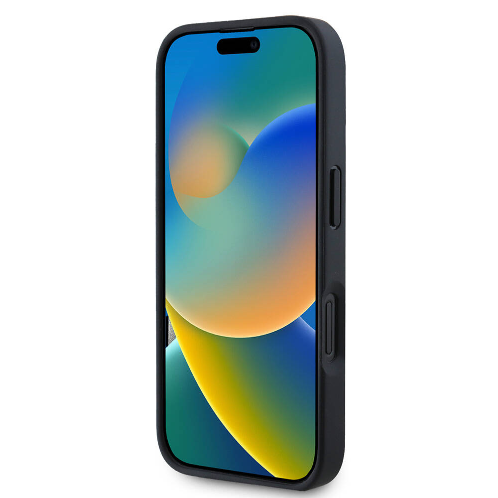 Apple iPhone 16 Pro Uyumlu Kılıf Karl Lagerfeld Orjinal Lisanslı Kartlıklı Monogram Sıcak Damgalı Elongated Logo Kapak - 4