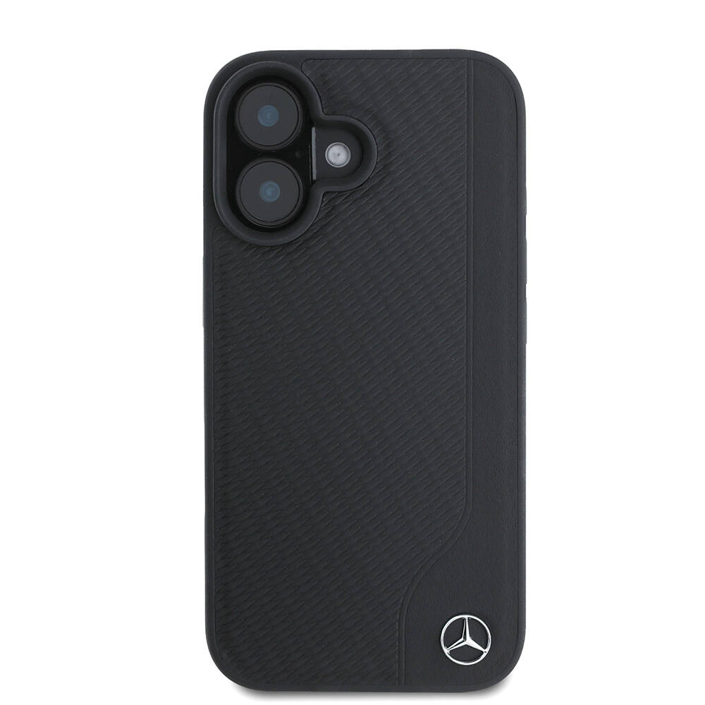 Apple iPhone 16 Uyumlu Kılıf Mercedes Benz Orjinal Lisanslı Magsafe Şarj Özellikli 3D Metal Logolu Wood Imitation Deri Kapak - 2