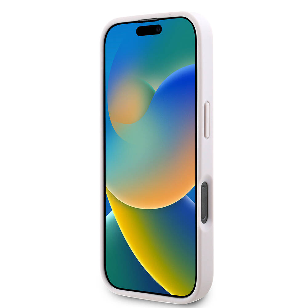 Apple iPhone 16 Pro Uyumlu Kılıf Guess Orjinal Lisanslı Magsafe Şarj Özellikli PU Deri 4G Desenli Taşlı Üçgen Logolu Kapak - 4