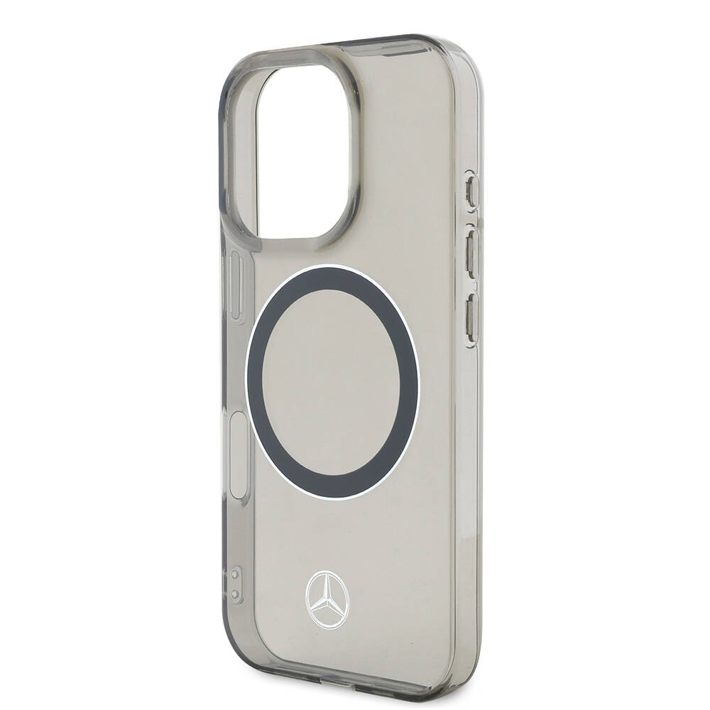 Apple iPhone 16 Pro Uyumlu Kılıf Mercedes Benz Orjinal Lisanslı Magsafe Şarj Özellikli Saydam Yüzey Silver Ring Kapak - 5