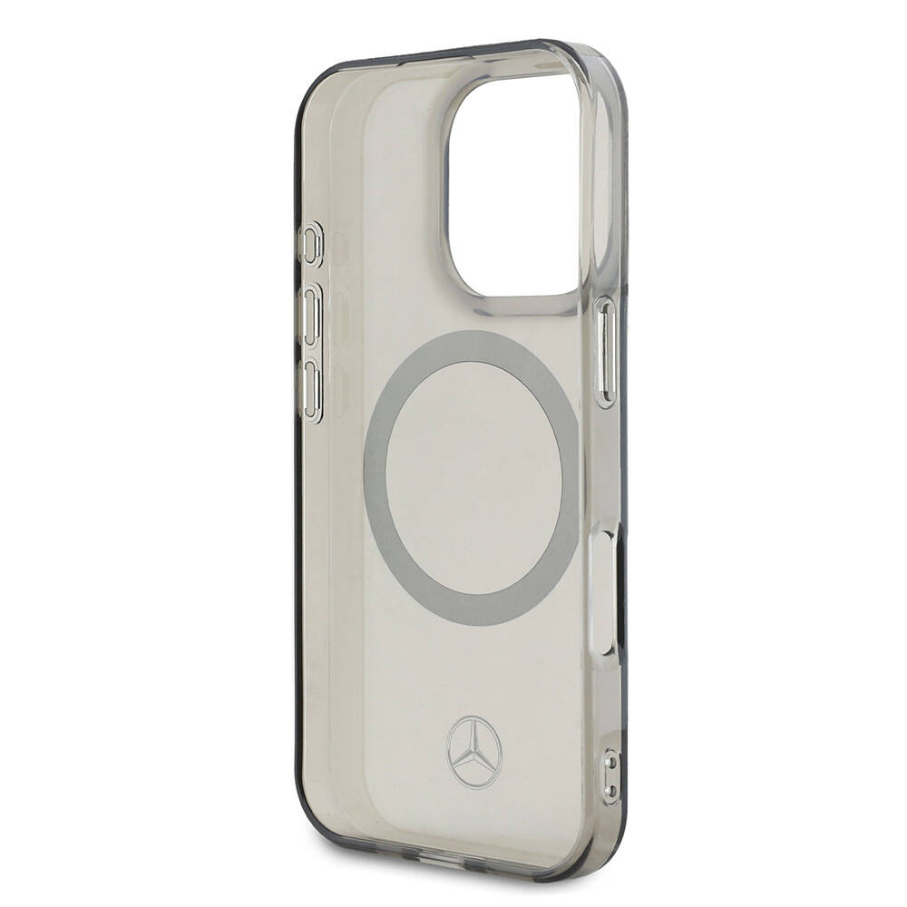 Apple iPhone 16 Pro Uyumlu Kılıf Mercedes Benz Orjinal Lisanslı Magsafe Şarj Özellikli Saydam Yüzey Silver Ring Kapak - 6