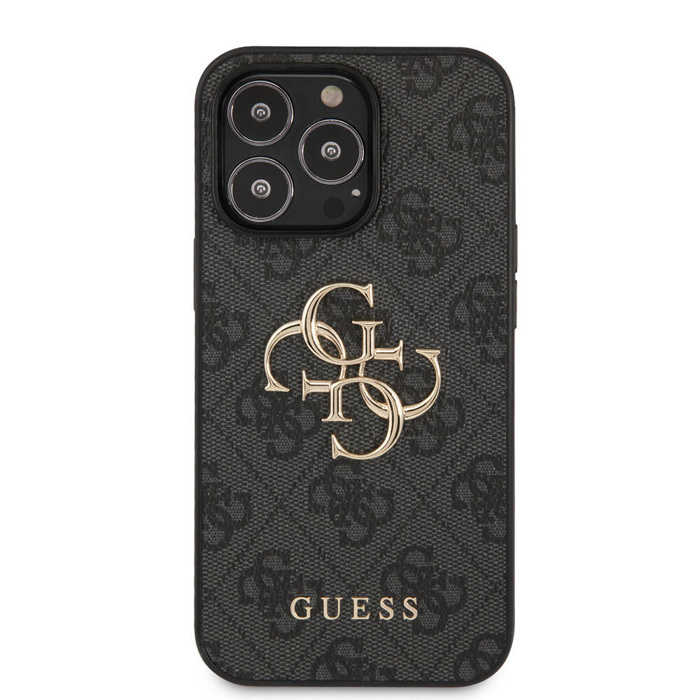 Apple iPhone 13 Pro Max Uyumlu Kılıf Guess Orjinal Lisanslı PU Deri 4G Desenli Metal Büyük 4G ve Yazı Logolu Kapak - 10