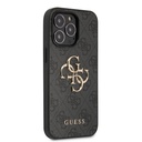 Apple iPhone 13 Pro Max Uyumlu Kılıf Guess Orjinal Lisanslı PU Deri 4G Desenli Metal Büyük 4G ve Yazı Logolu Kapak - 11