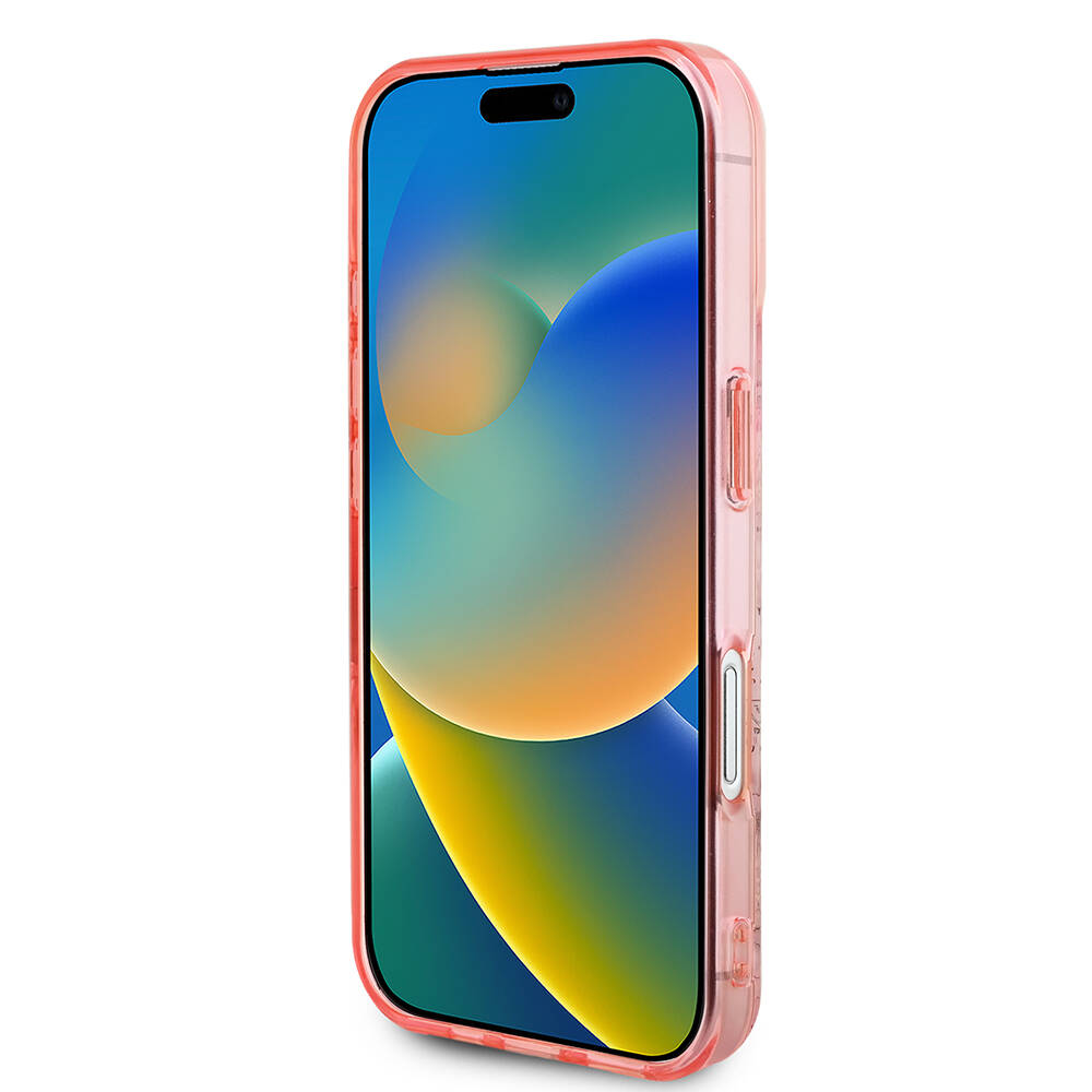 Apple iPhone 16 Plus Uyumlu Guess Orjinal Lisanslı Magsafe Şarj Özellikli IML Baskılı Yazı Logolu Flower Tonal Circle Kapak - 4