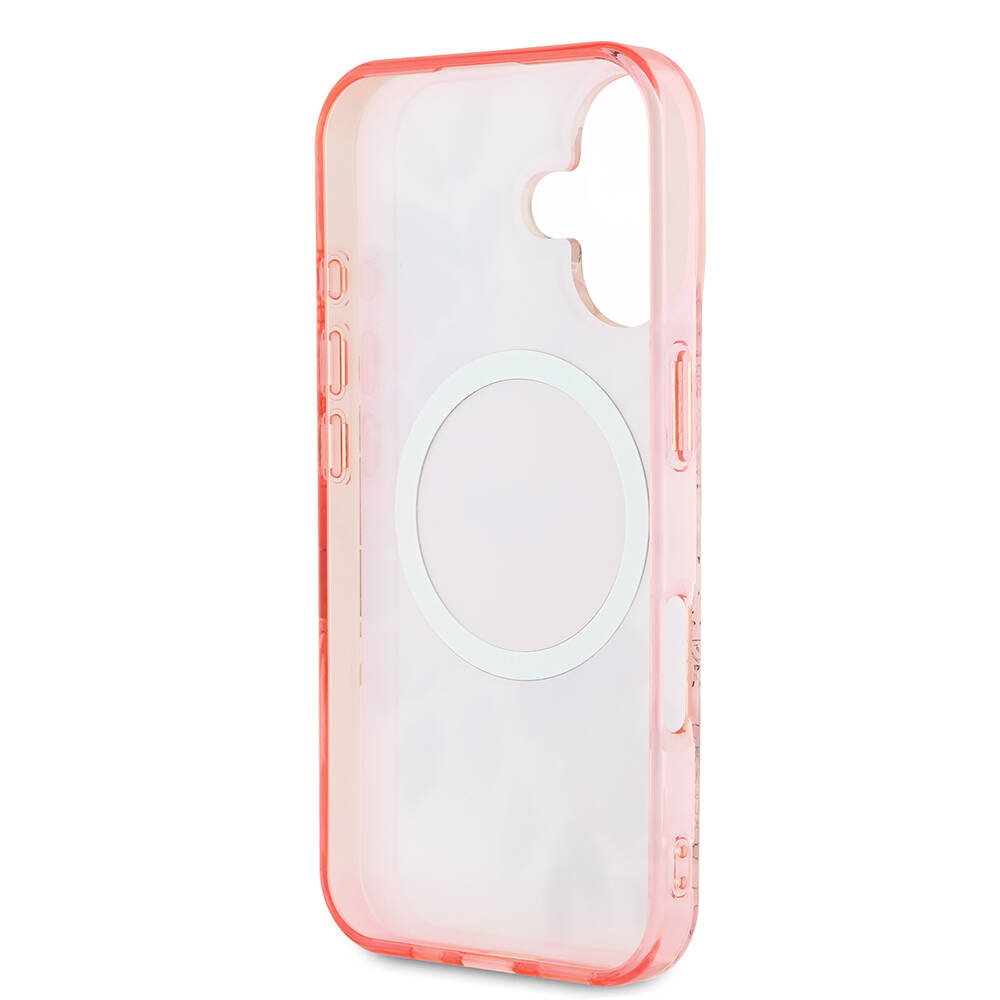Apple iPhone 16 Plus Uyumlu Guess Orjinal Lisanslı Magsafe Şarj Özellikli IML Baskılı Yazı Logolu Flower Tonal Circle Kapak - 6
