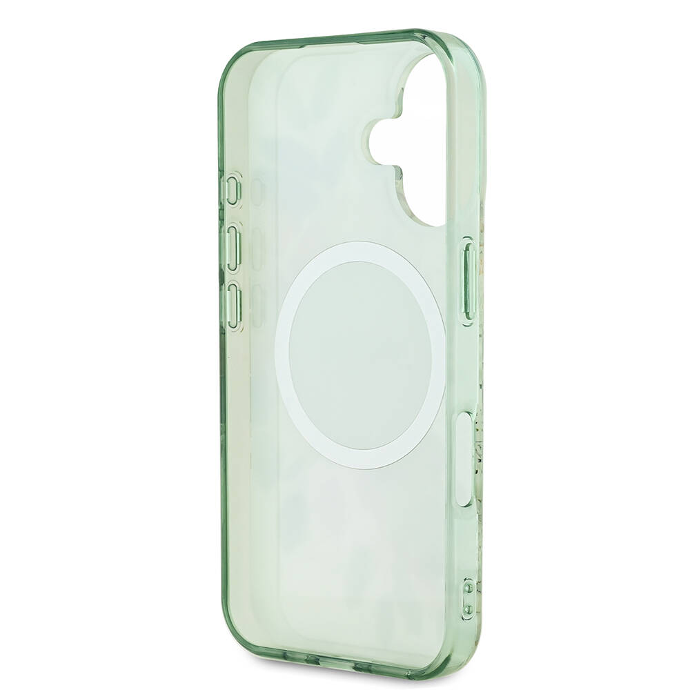 Apple iPhone 16 Plus Uyumlu Guess Orjinal Lisanslı Magsafe Şarj Özellikli IML Baskılı Yazı Logolu Flower Tonal Circle Kapak - 13