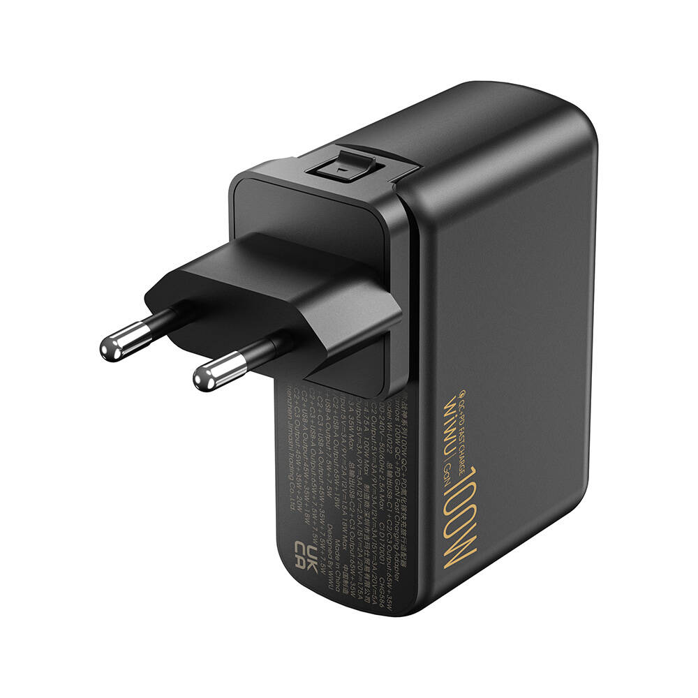 Wiwu Wi-U022W Warrior Serisi GaN Teknolojili 100W QC+PD Universal Hızlı Şarj Başlığı - 1