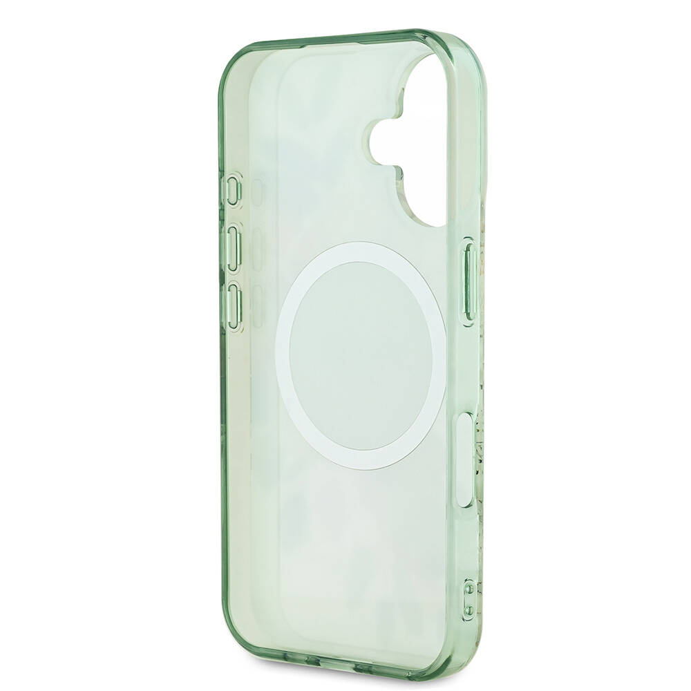 Apple iPhone 16 Uyumlu Guess Orjinal Lisanslı Magsafe Şarj Özellikli IML Baskılı Yazı Logolu Flower Tonal Circle Kapak - 6