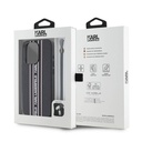 Apple iPhone 16 Pro Max Uyumlu Kılıf Karl Lagerfeld Orjinal Lisanslı Askılı Saffiano Athleisure Şerit Çizgili Kapak - 6