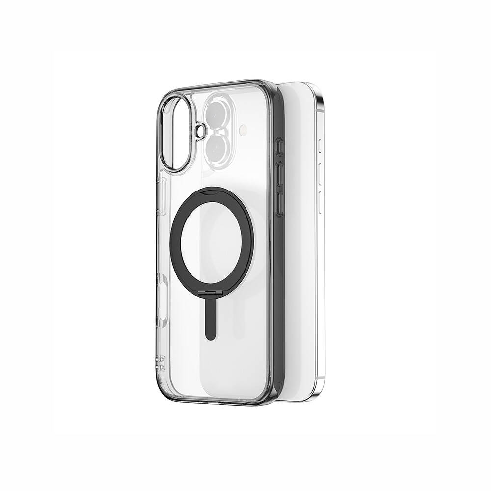 Apple iPhone 16 Uyumlu Kılıf Wiwu MCC-201 iShield Ultra Serisi Magsafe Şarj Özellikli Standlı Crystal Sert PC Kapak - 2