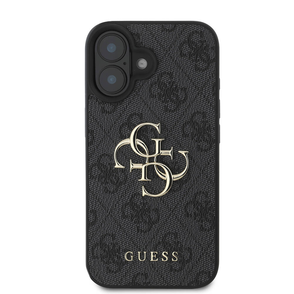Apple iPhone 16 Uyumlu Kılıf Guess Orjinal Lisanslı PU Deri 4G Desenli Metal Büyük 4G ve Yazı Logolu Kapak - 2