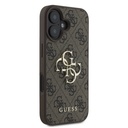 Apple iPhone 16 Uyumlu Kılıf Guess Orjinal Lisanslı PU Deri 4G Desenli Metal Büyük 4G ve Yazı Logolu Kapak - 10
