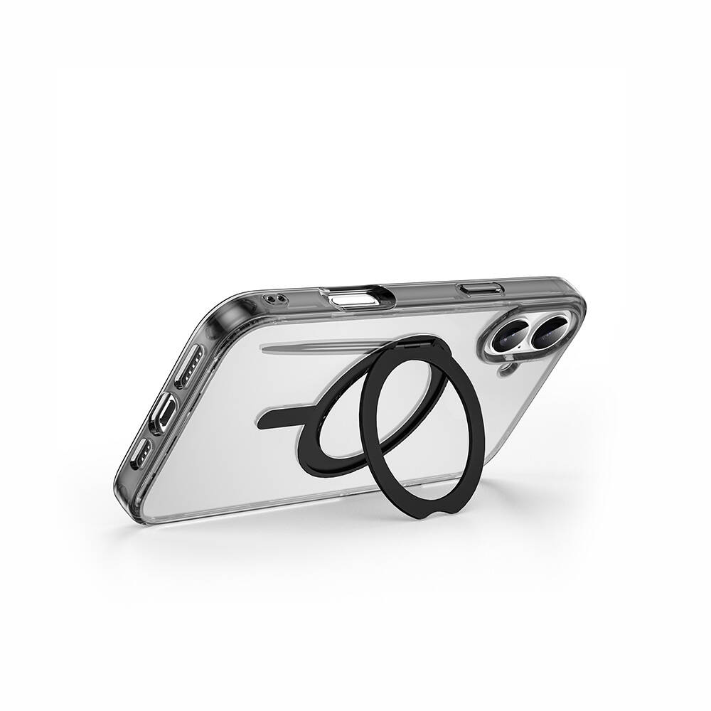 Apple iPhone 16 Plus Uyumlu Kılıf Wiwu MCC-201 iShield Ultra Serisi Magsafe Şarj Özellikli Standlı Crystal Sert PC Kapak - 3