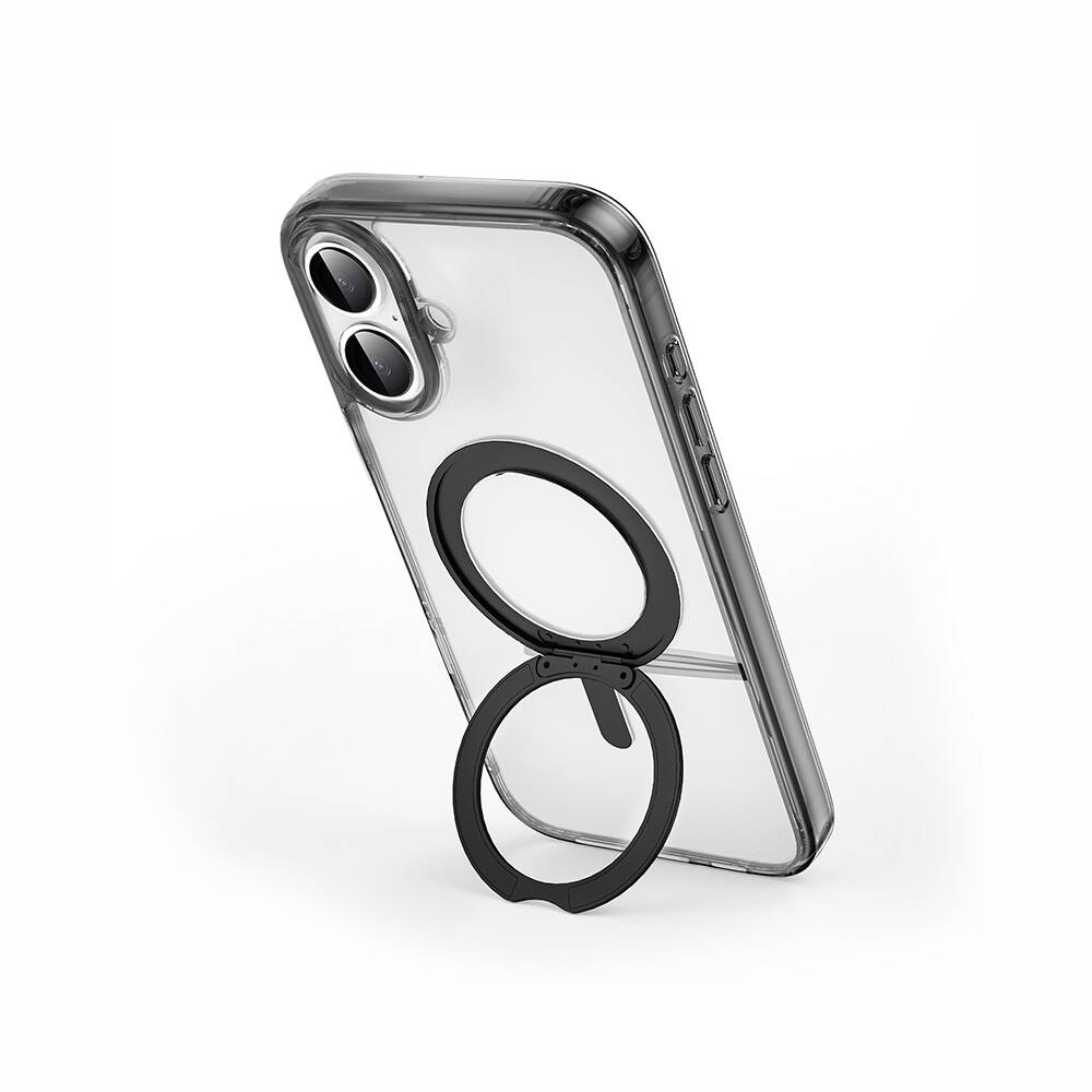 Apple iPhone 16 Plus Uyumlu Kılıf Wiwu MCC-201 iShield Ultra Serisi Magsafe Şarj Özellikli Standlı Crystal Sert PC Kapak - 4