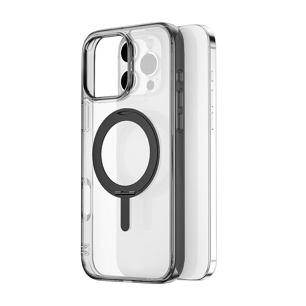 Apple iPhone 16 Pro Uyumlu Kılıf Wiwu MCC-201 iShield Ultra Serisi Magsafe Şarj Özellikli Standlı Crystal Sert PC Kapak - 2