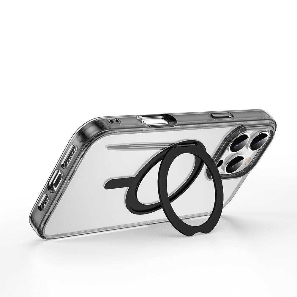 Apple iPhone 16 Pro Uyumlu Kılıf Wiwu MCC-201 iShield Ultra Serisi Magsafe Şarj Özellikli Standlı Crystal Sert PC Kapak - 3