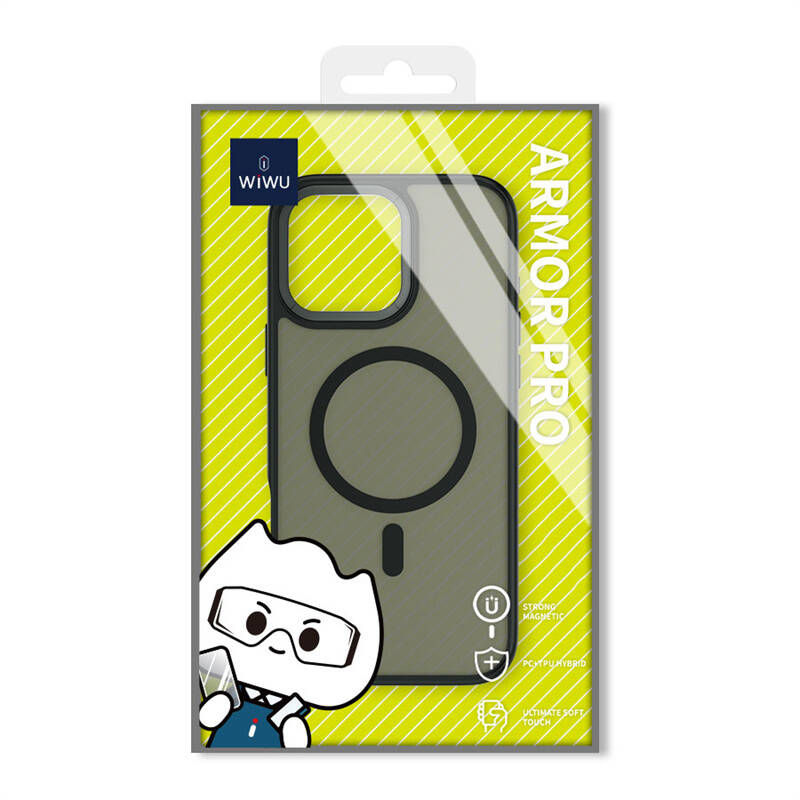 Apple iPhone 16 Pro Uyumlu Kılıf Wiwu FGG-012 ArmorPro Serisi Magsafe Şarj Özellikli Parmak İzi Bırakmayan Kılıf - 7