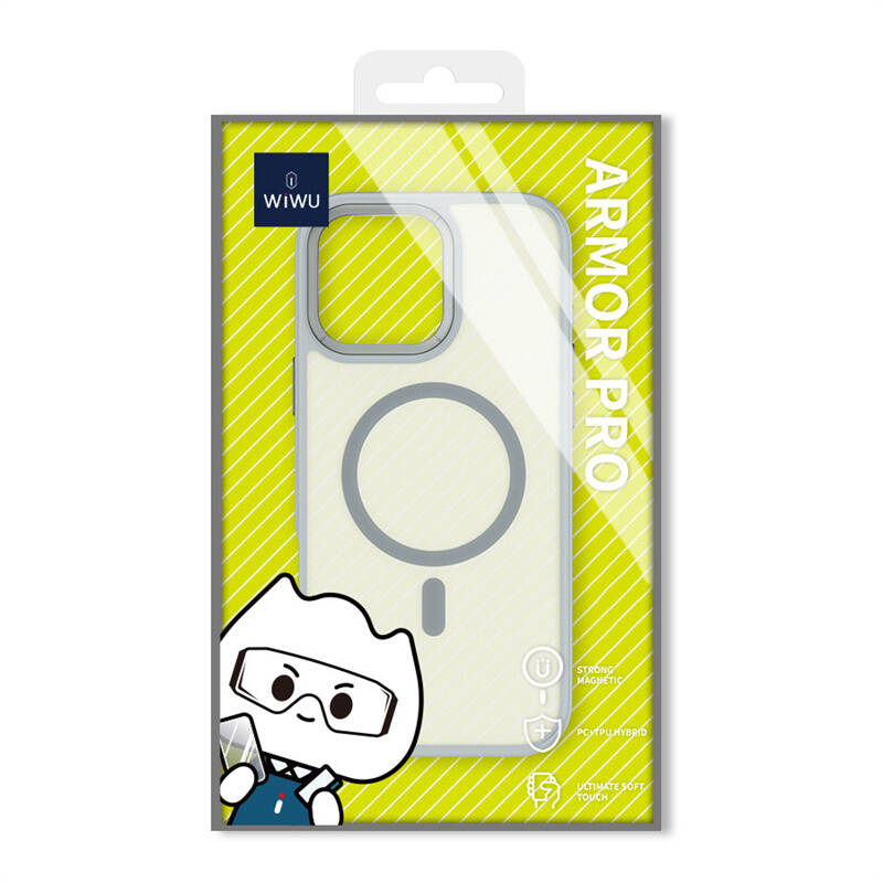 Apple iPhone 16 Pro Uyumlu Kılıf Wiwu FGG-012 ArmorPro Serisi Magsafe Şarj Özellikli Parmak İzi Bırakmayan Kılıf - 8