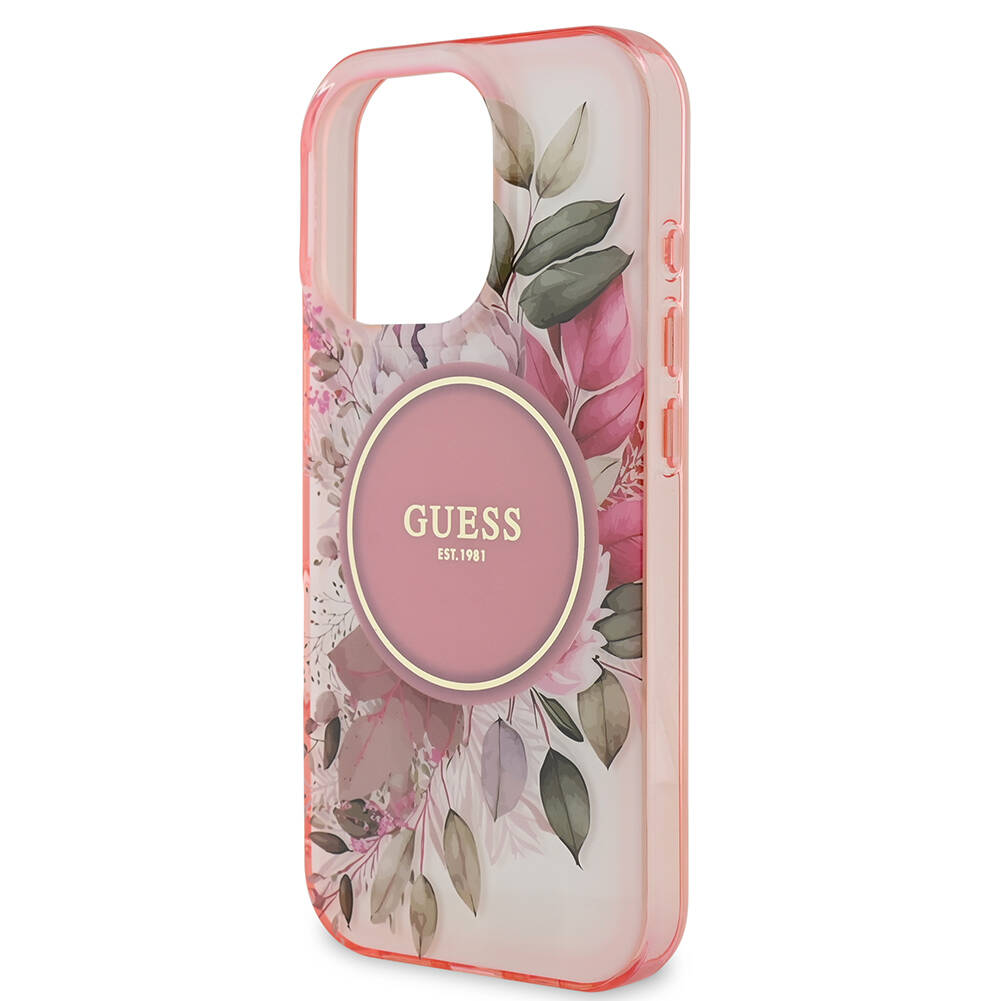 Apple iPhone 16 Pro Uyumlu Guess Orjinal Lisanslı Magsafe Şarj Özellikli Flower Tonal Circle Kapak - 5