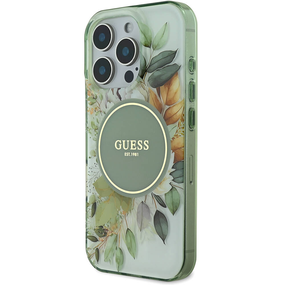 Apple iPhone 16 Pro Uyumlu Kılıf Guess Orjinal Lisanslı Magsafe Şarj Özellikli Flower Tonal Circle Kapak - 9