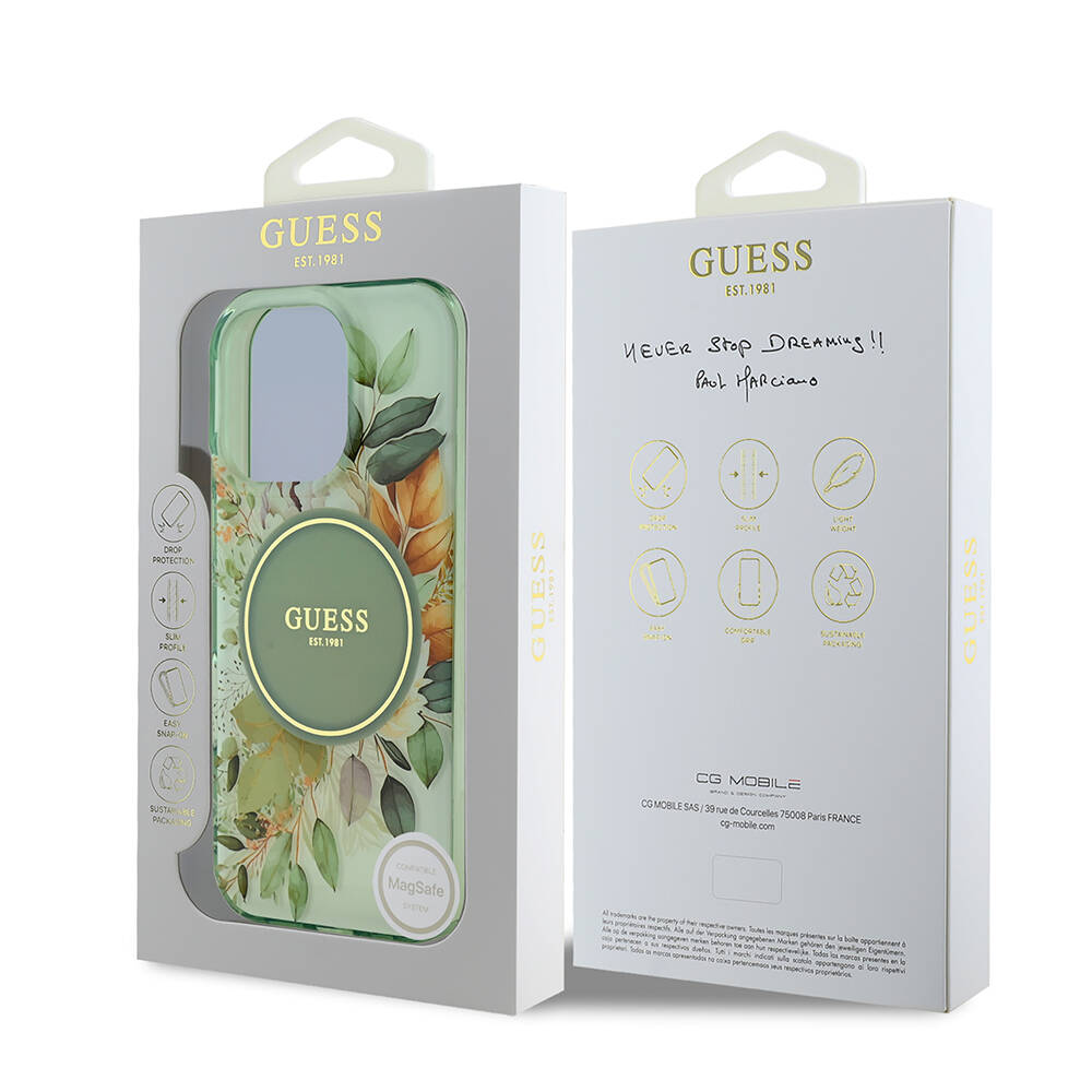 Apple iPhone 16 Pro Uyumlu Kılıf Guess Orjinal Lisanslı Magsafe Şarj Özellikli Flower Tonal Circle Kapak - 15