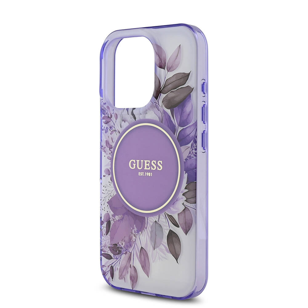 Apple iPhone 16 Pro Uyumlu Kılıf Guess Orjinal Lisanslı Magsafe Şarj Özellikli Flower Tonal Circle Kapak - 5