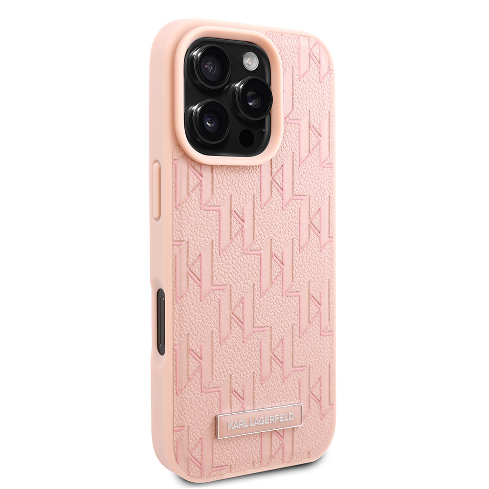 Apple iPhone 16 Pro Max Uyumlu Kılıf Karl Lagerfeld Orjinal Lisanslı Magsafe Şarj Özellikli KL Yazılı Hot Stamp Kapak - 17