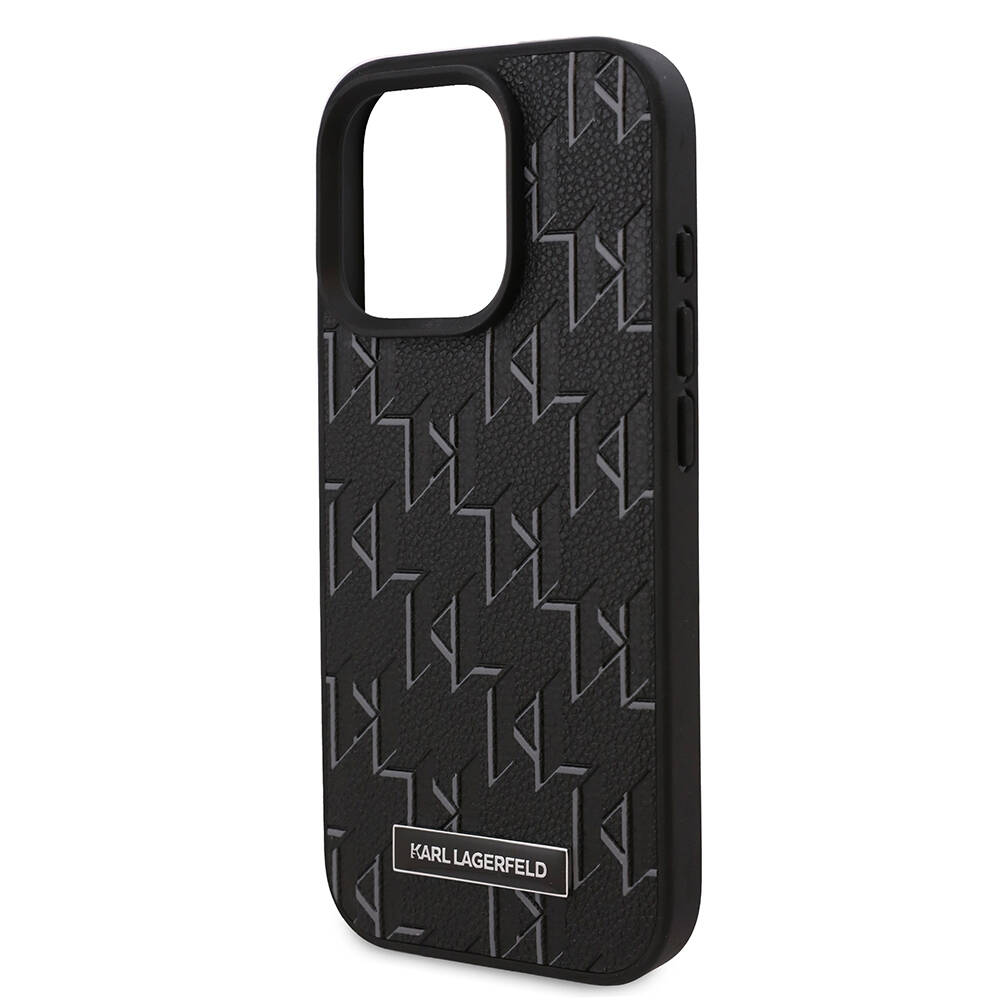 Apple iPhone 16 Pro Uyumlu Kılıf Karl Lagerfeld Orjinal Lisanslı Magsafe Şarj Özellikli KL Yazılı Hot Stamp Kapak - 5