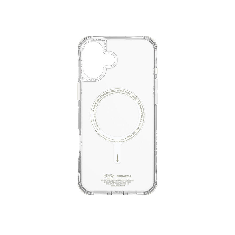 Apple iPhone 16 Plus Uyumlu Kılıf SkinArma Şeffaf Airbag Tasarımlı Magsafe Şarj Özellikli Saido Nightglow Kapak - 1