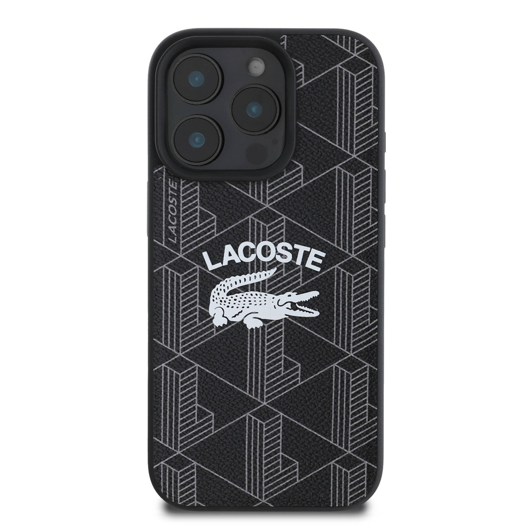 Apple iPhone 16 Pro Uyumlu Kılıf Lacoste Orjinal Lisanslı Magsafe Şarj Özellikli Mono Vintage Logo Kapak - 2
