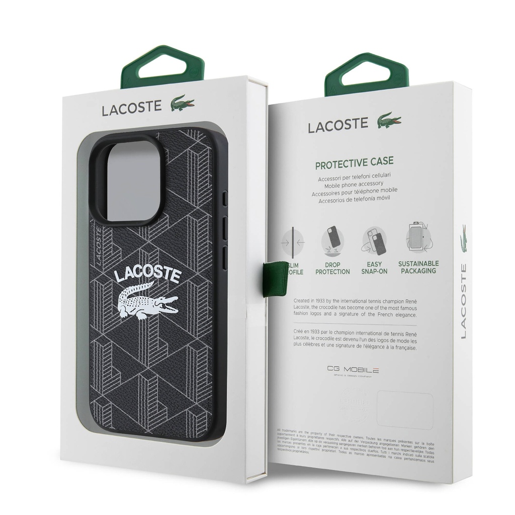 Apple iPhone 16 Pro Uyumlu Kılıf Lacoste Orjinal Lisanslı Magsafe Şarj Özellikli Mono Vintage Logo Kapak - 7