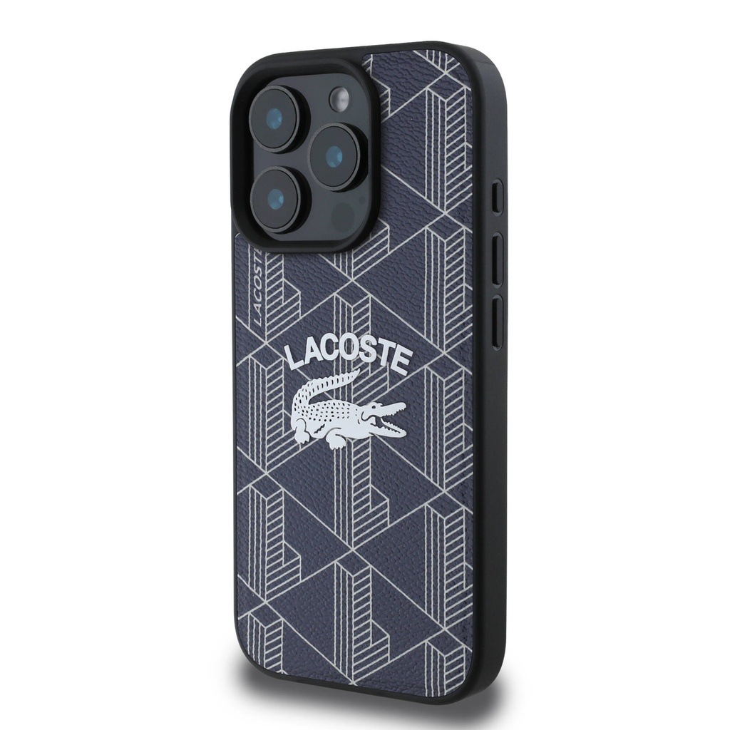 Apple iPhone 16 Pro Uyumlu Kılıf Lacoste Orjinal Lisanslı Magsafe Şarj Özellikli Mono Vintage Logo Kapak - 8