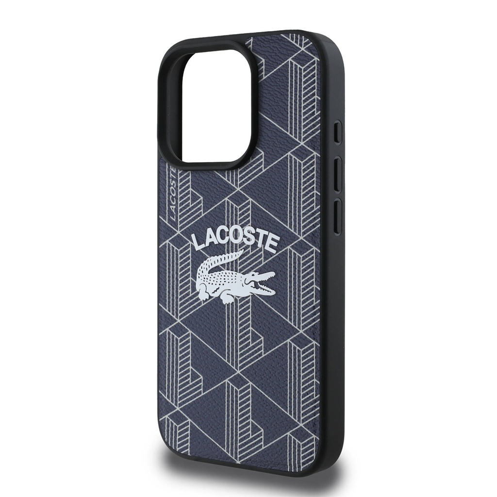 Apple iPhone 16 Pro Uyumlu Kılıf Lacoste Orjinal Lisanslı Magsafe Şarj Özellikli Mono Vintage Logo Kapak - 12