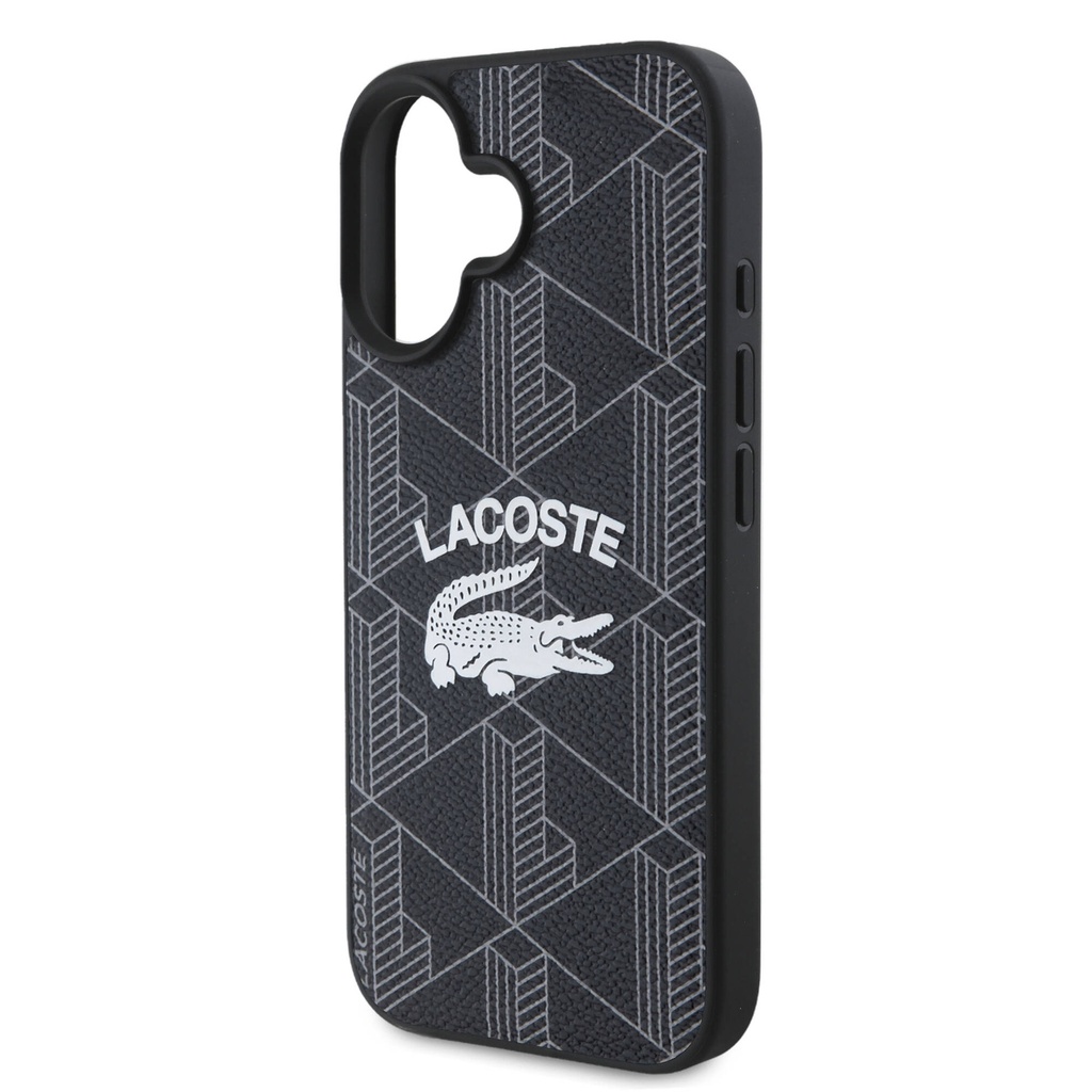 Apple iPhone 16 Uyumlu Kılıf Lacoste Orjinal Lisanslı Magsafe Şarj Özellikli Mono Vintage Logo Kapak - 3