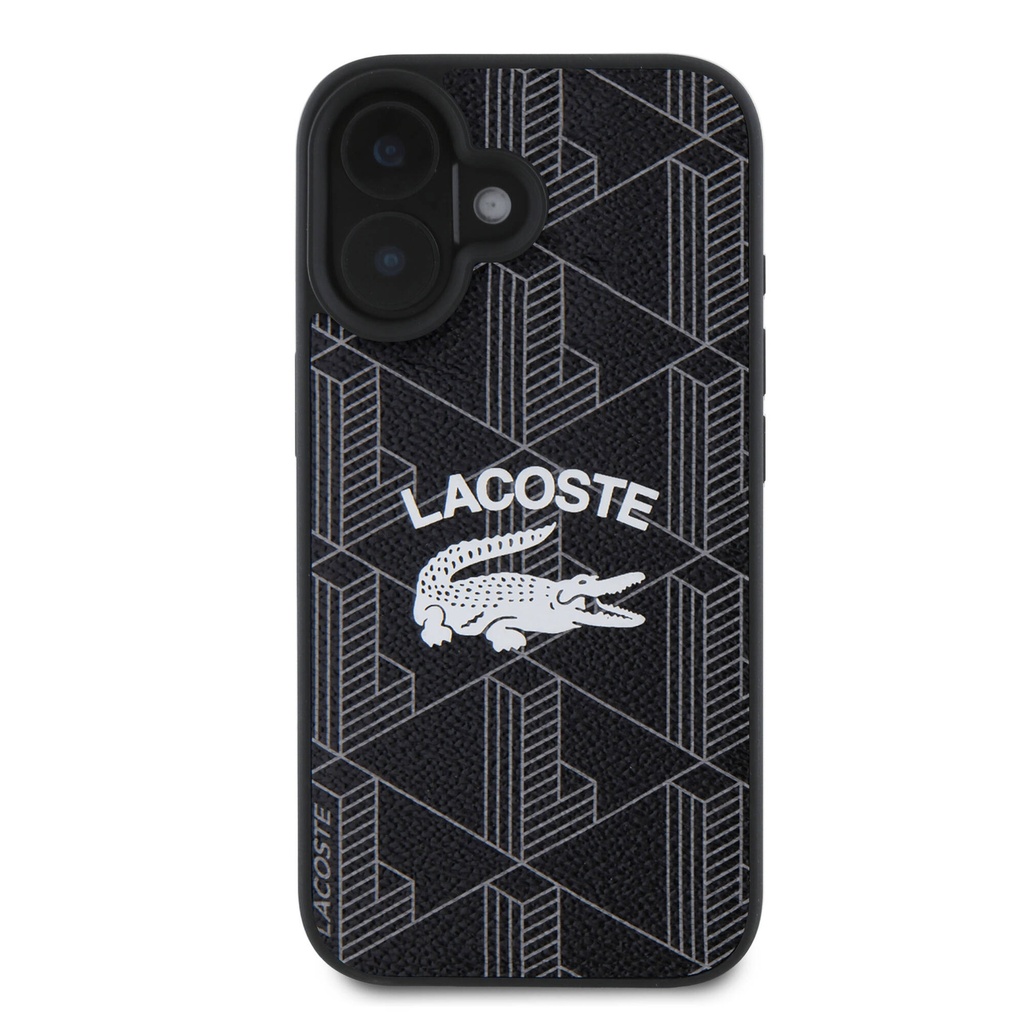 Apple iPhone 16 Uyumlu Kılıf Lacoste Orjinal Lisanslı Magsafe Şarj Özellikli Mono Vintage Logo Kapak - 7